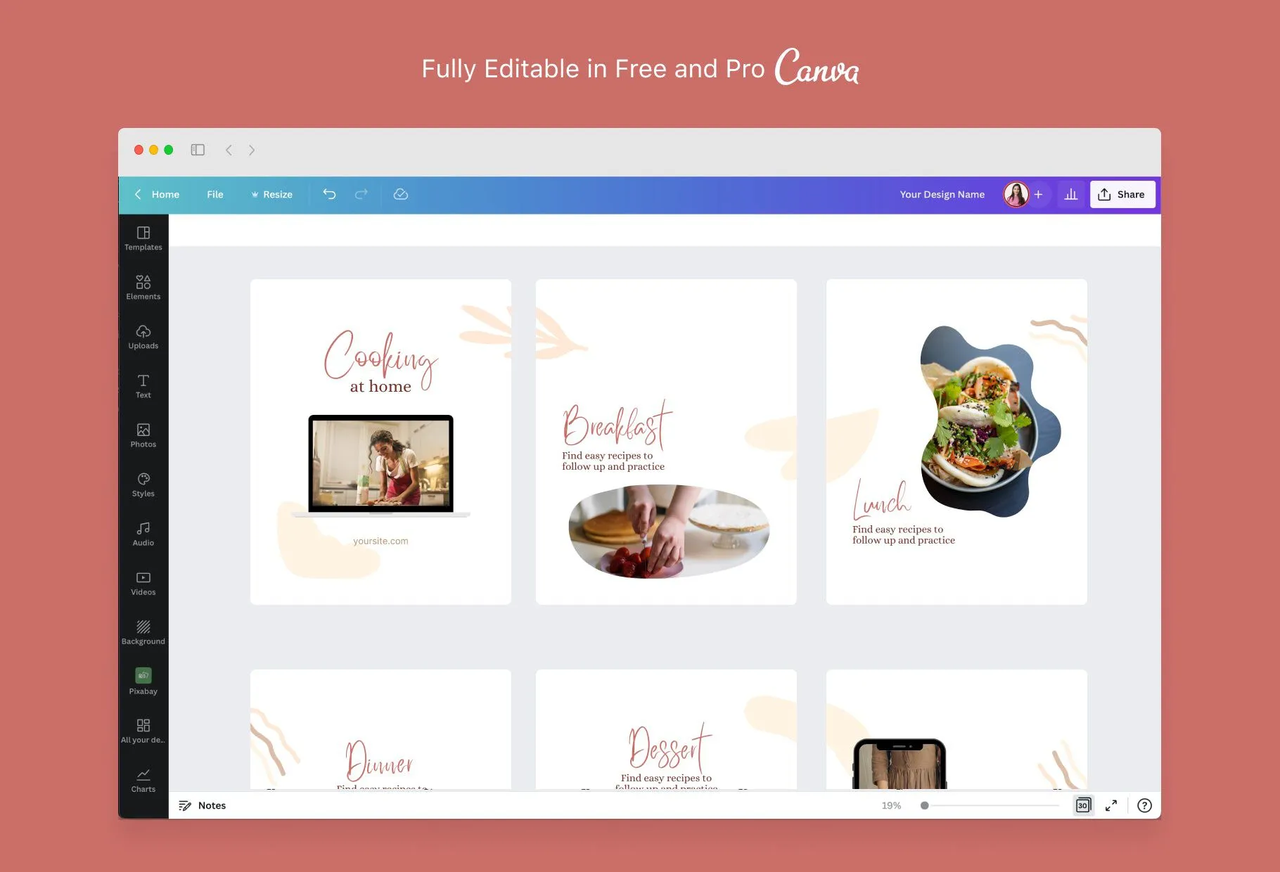 Sam Food and Nutrition 6-Page Carousel Canva Template