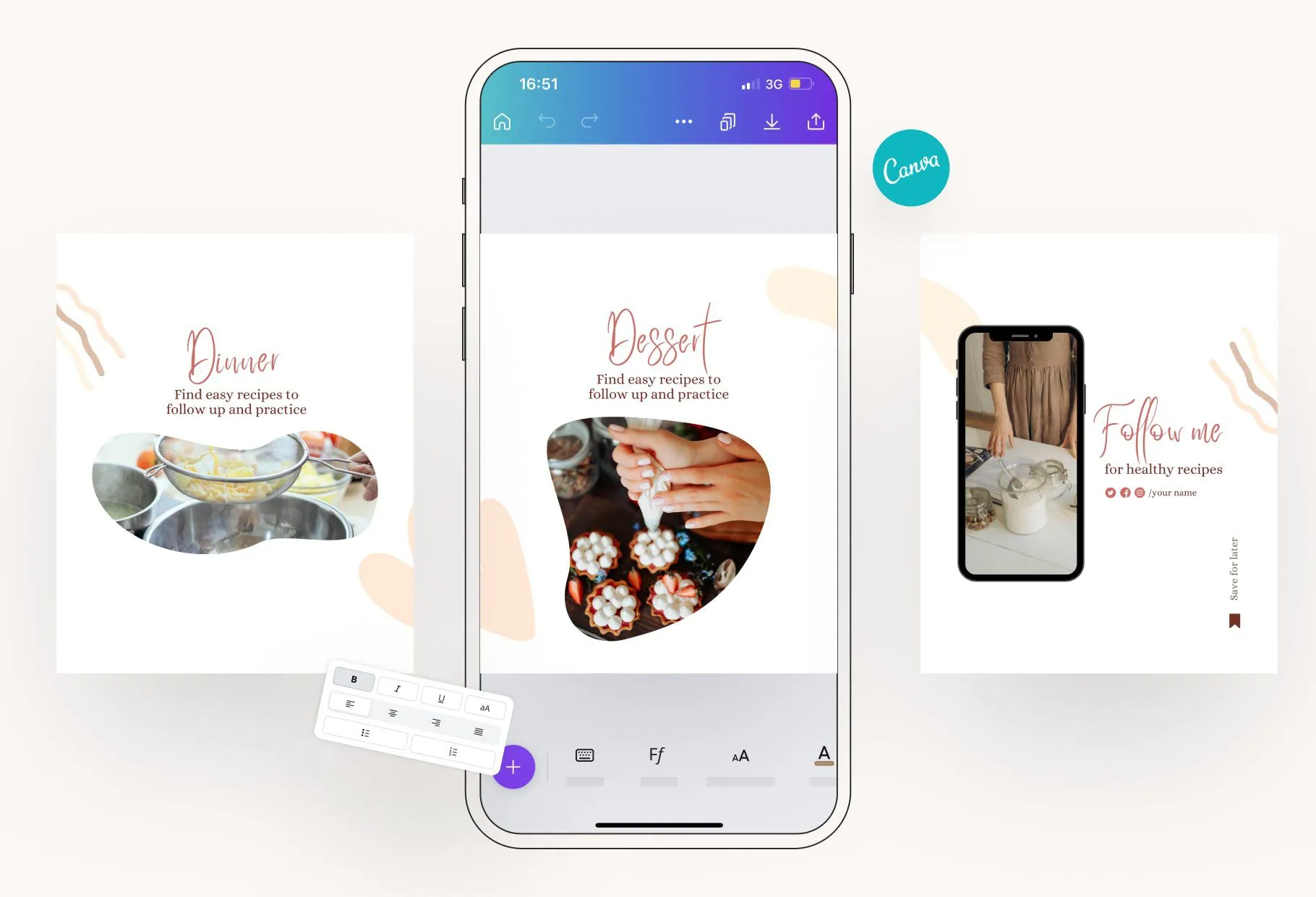Sam Food and Nutrition 6-Page Carousel Canva Template