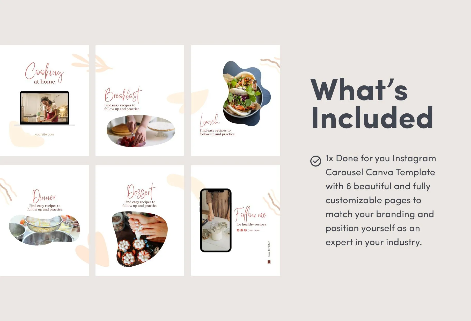 Sam Food and Nutrition 6-Page Carousel Canva Template