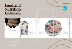 Scarlett Food and Nutrition 6-Page Carousel Canva Template