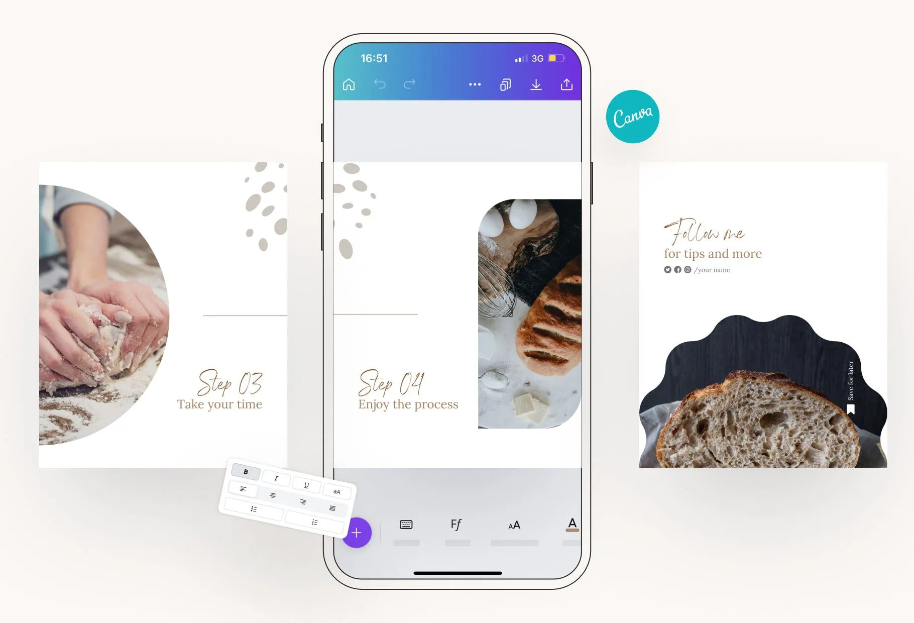 Scarlett Food and Nutrition 6-Page Carousel Canva Template