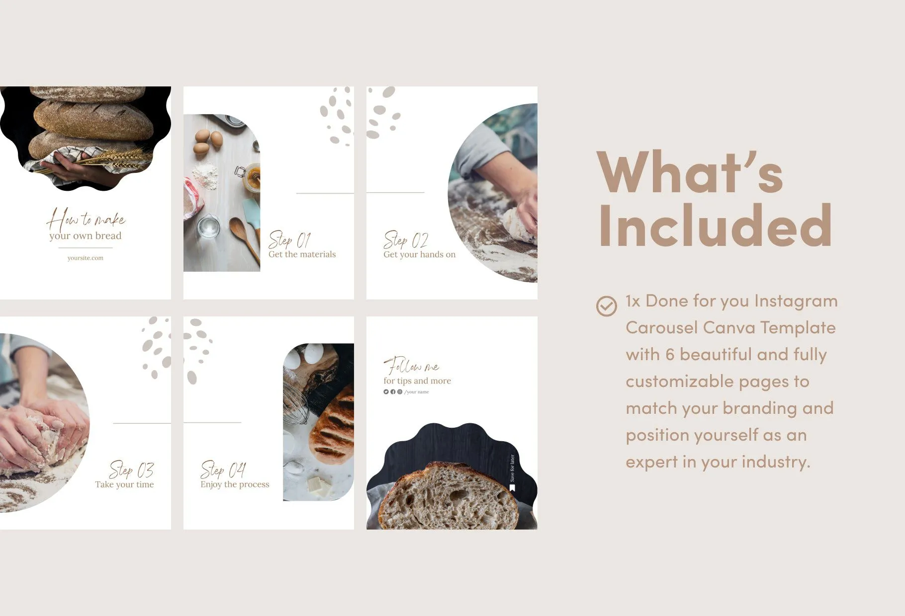Scarlett Food and Nutrition 6-Page Carousel Canva Template
