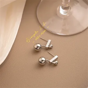 Silver-Plated Ball Drop Earrings