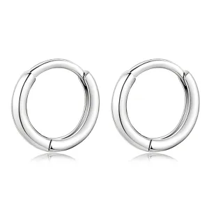 Silver-Plated Ring Huggie Earrings