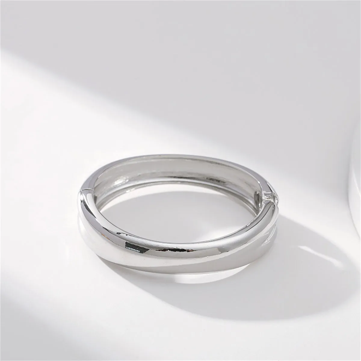 Silver-Plated Smooth Face Bangle