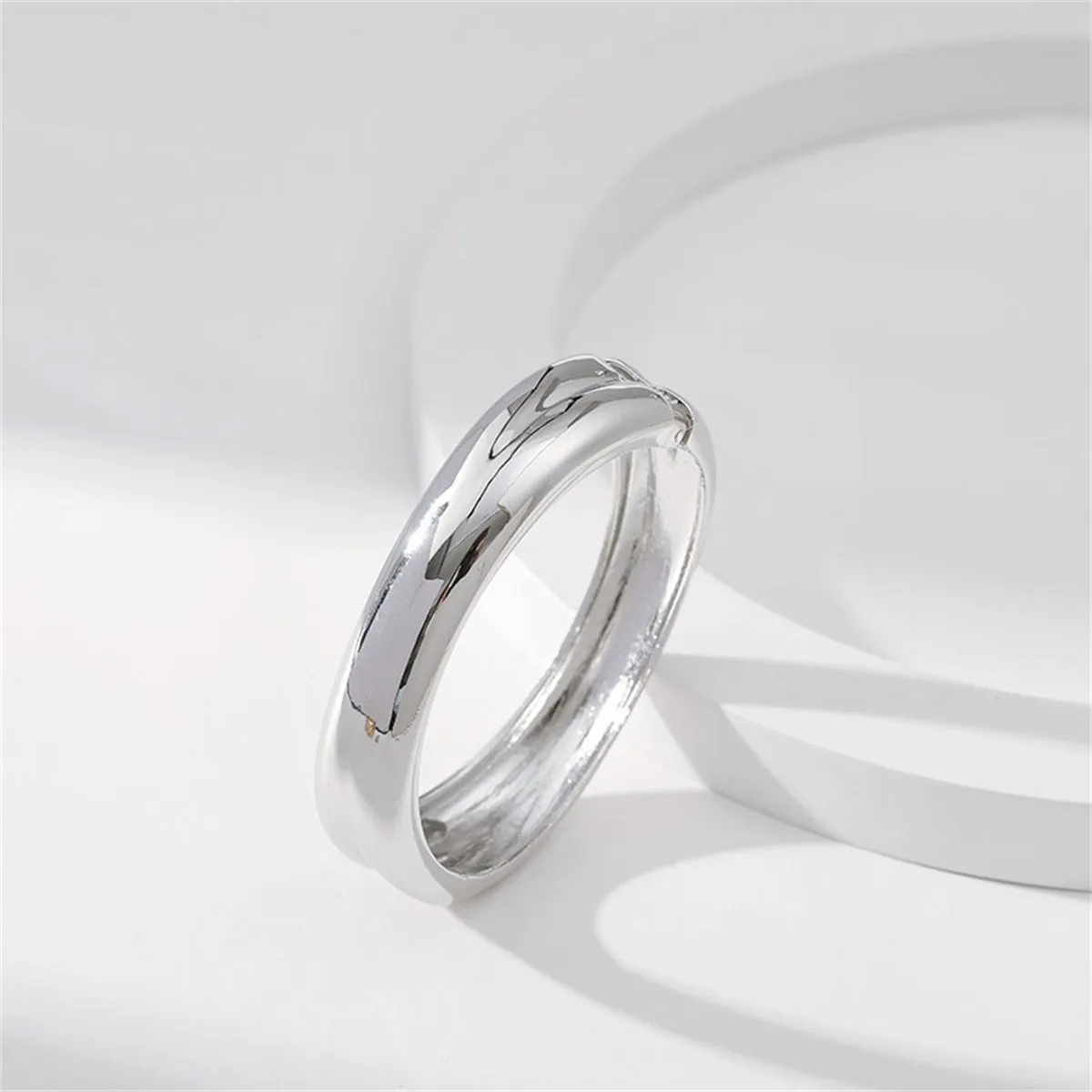 Silver-Plated Smooth Face Bangle