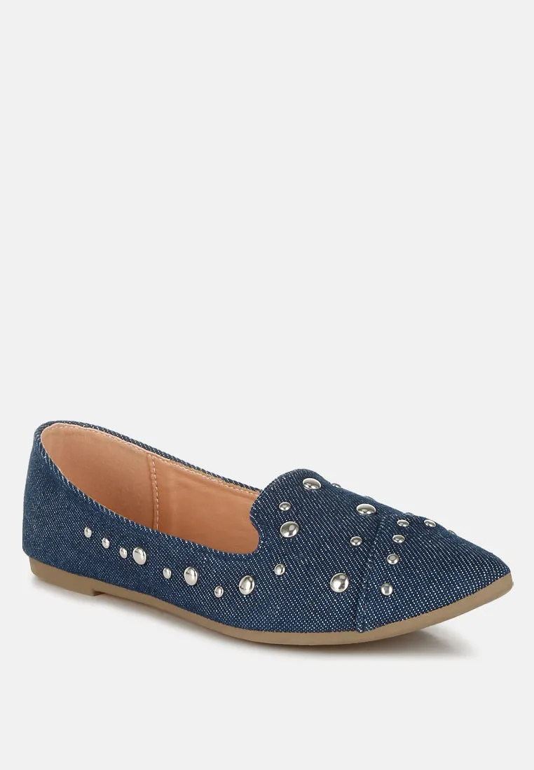 Stud Embellished Ballet Flats By MODE