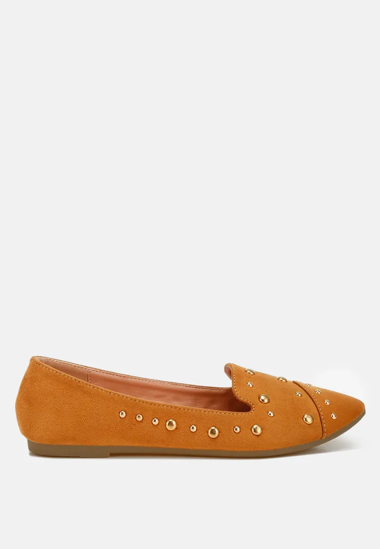 Stud Embellished Ballet Flats By MODE