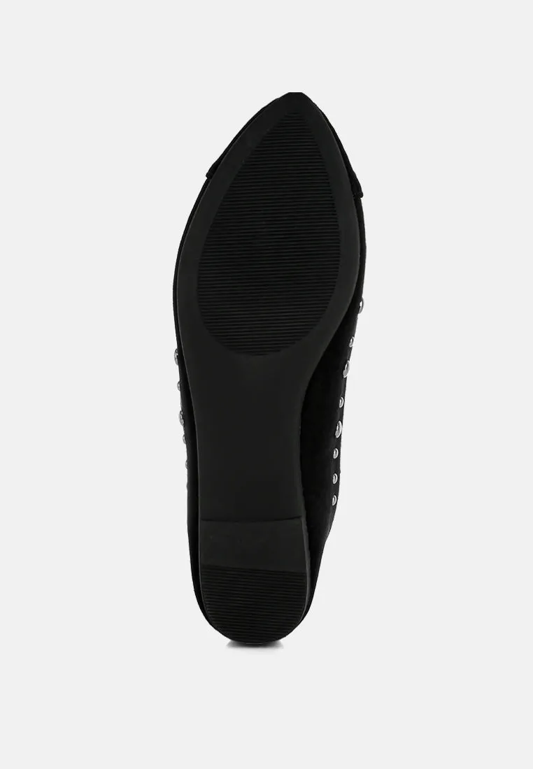 Stud Embellished Ballet Flats By MODE