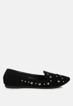 Stud Embellished Ballet Flats By MODE