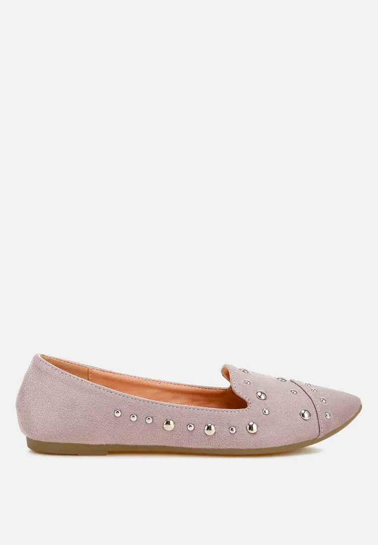 Stud Embellished Ballet Flats By MODE