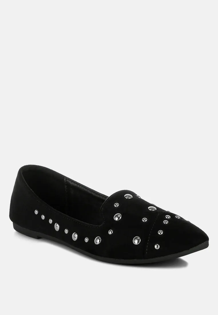Stud Embellished Ballet Flats By MODE