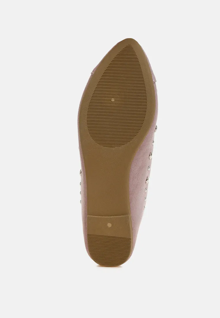 Stud Embellished Ballet Flats By MODE