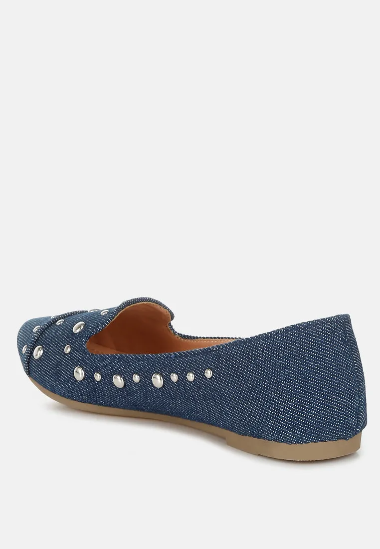 Stud Embellished Ballet Flats By MODE