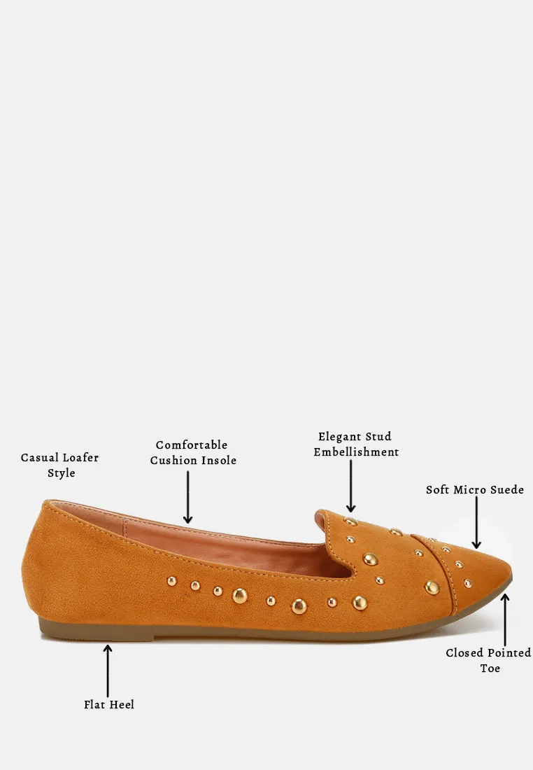 Stud Embellished Ballet Flats By MODE