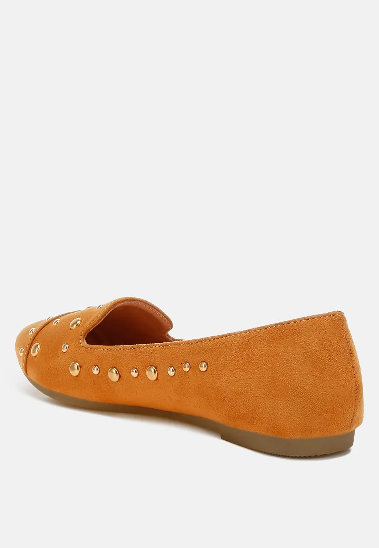 Stud Embellished Ballet Flats By MODE