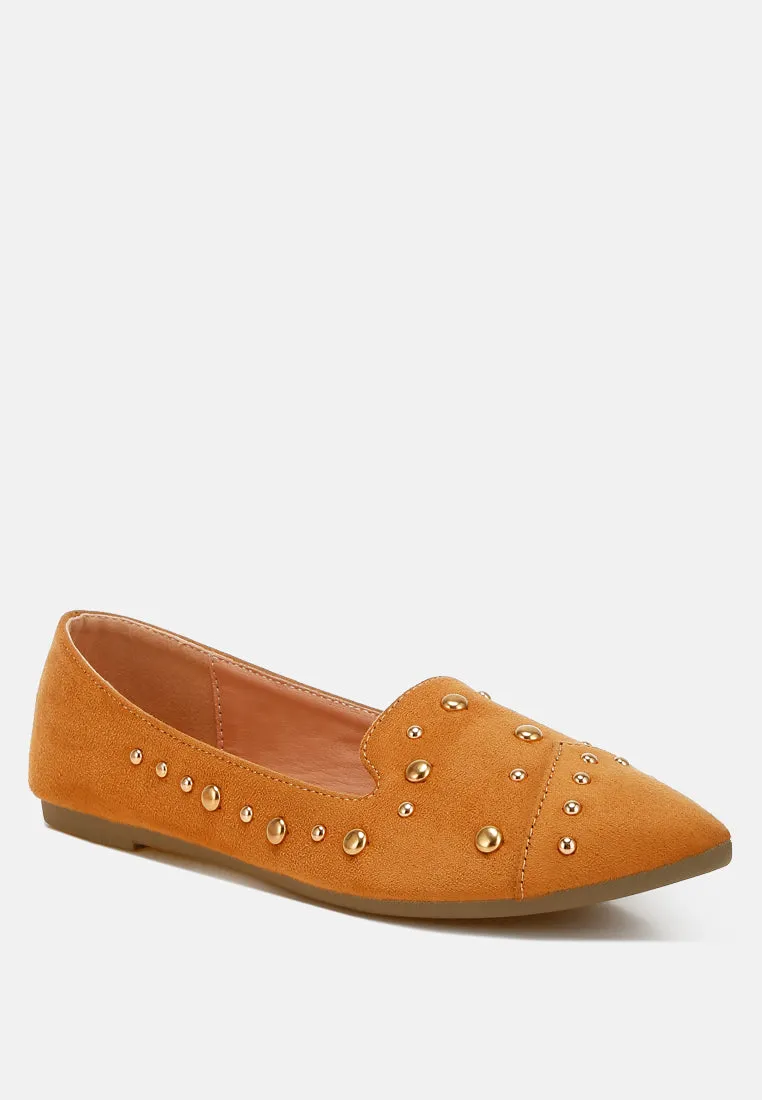 Stud Embellished Ballet Flats By MODE