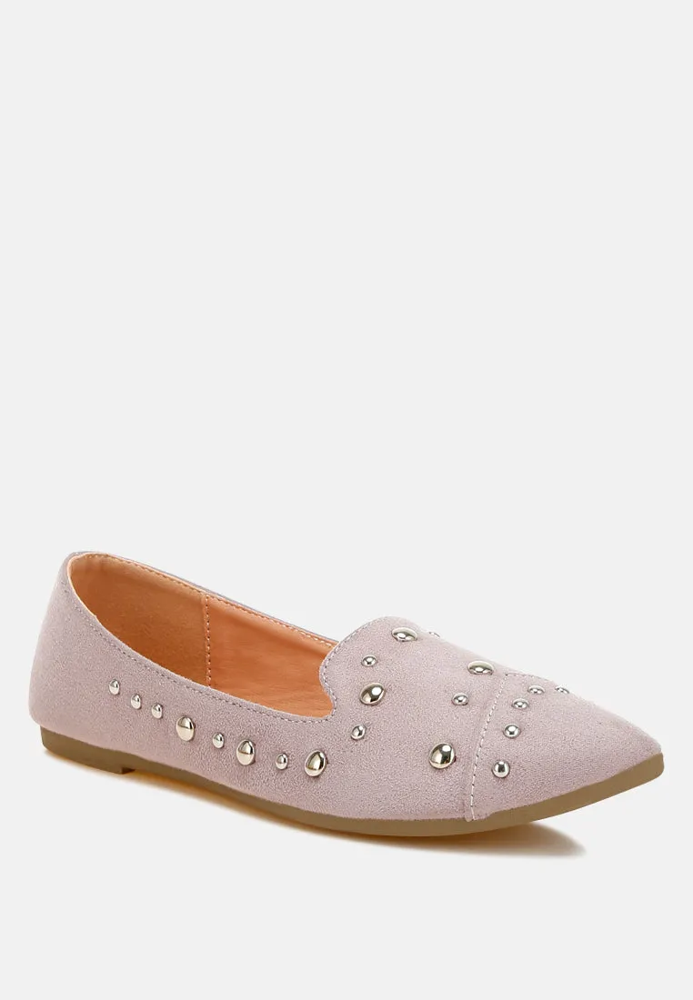 Stud Embellished Ballet Flats By MODE