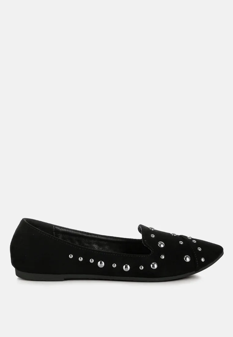 Stud Embellished Ballet Flats By MODE