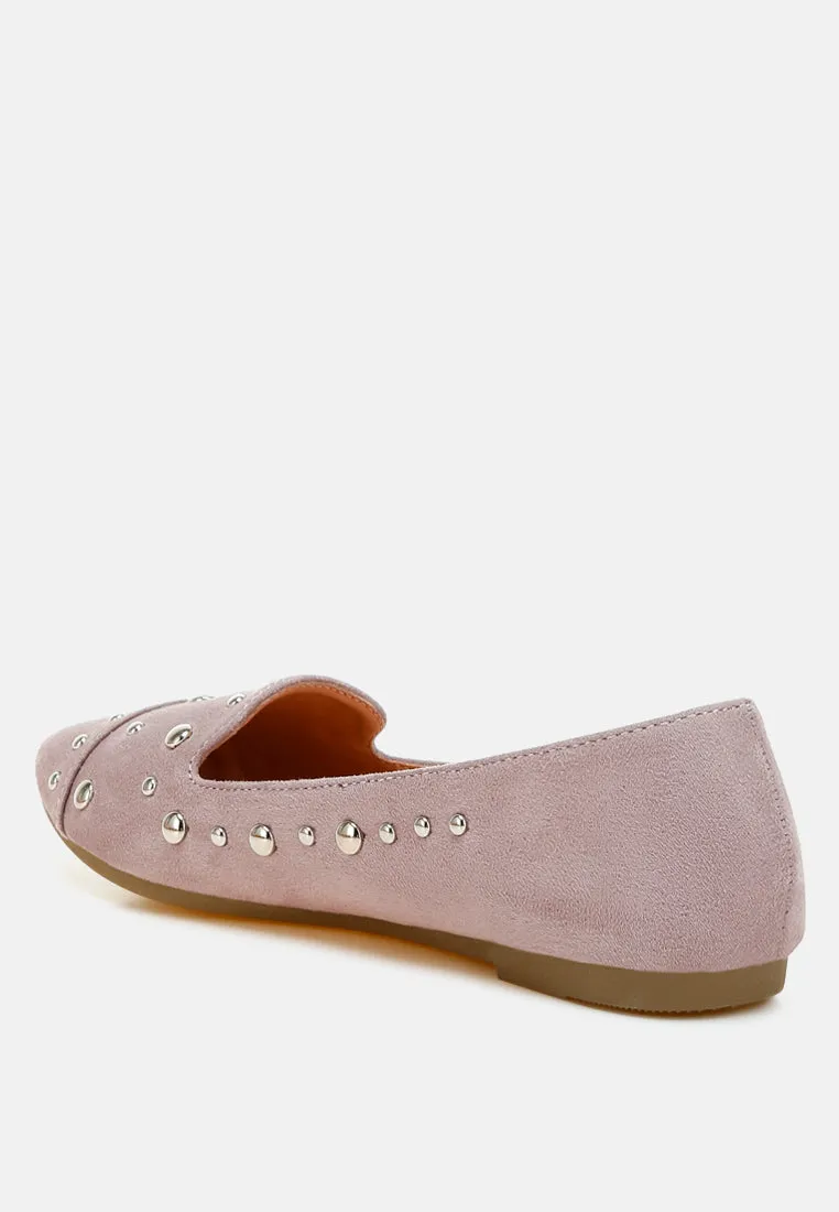 Stud Embellished Ballet Flats By MODE