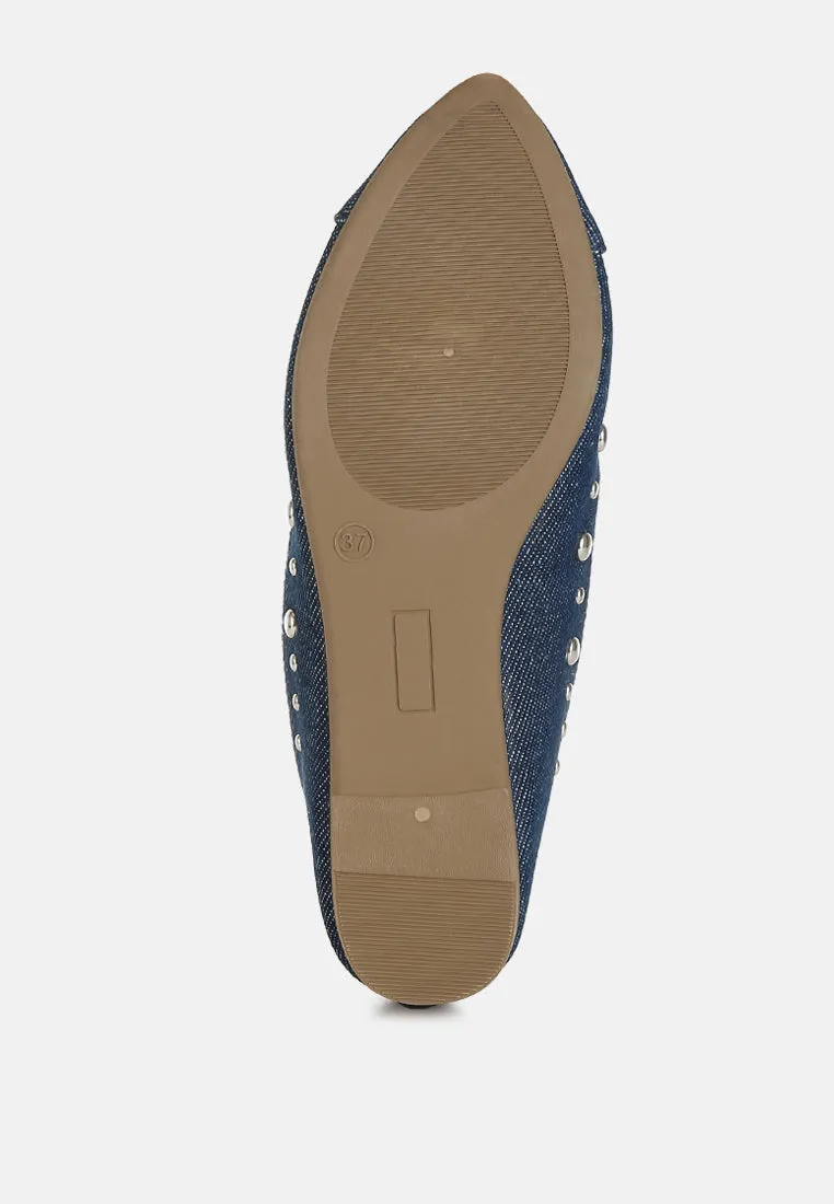 Stud Embellished Ballet Flats By MODE
