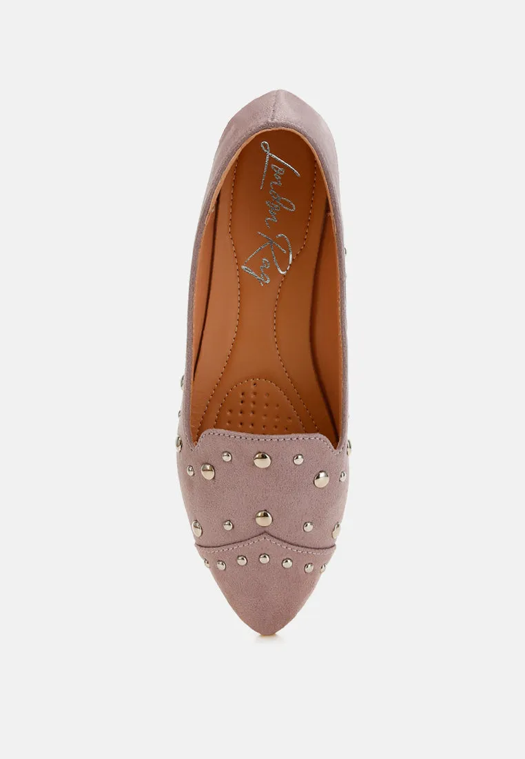 Stud Embellished Ballet Flats By MODE