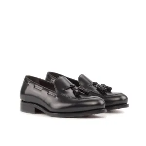 Tassel Loafer in Black Box Calf