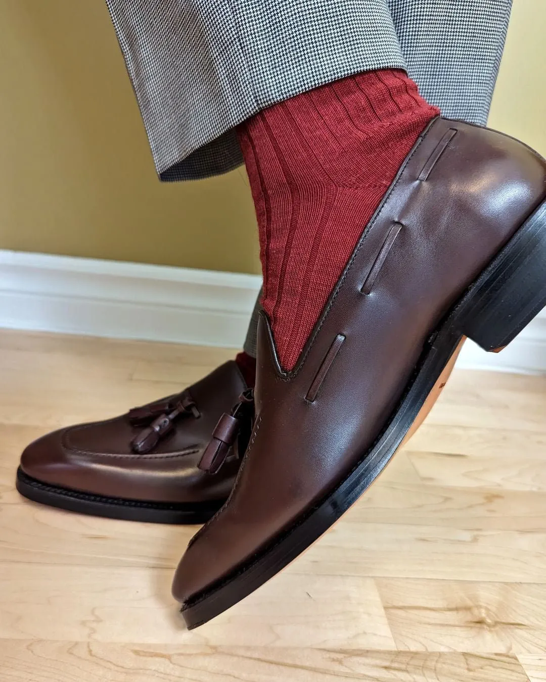 Tassel Loafer in Dark Brown Box Calf