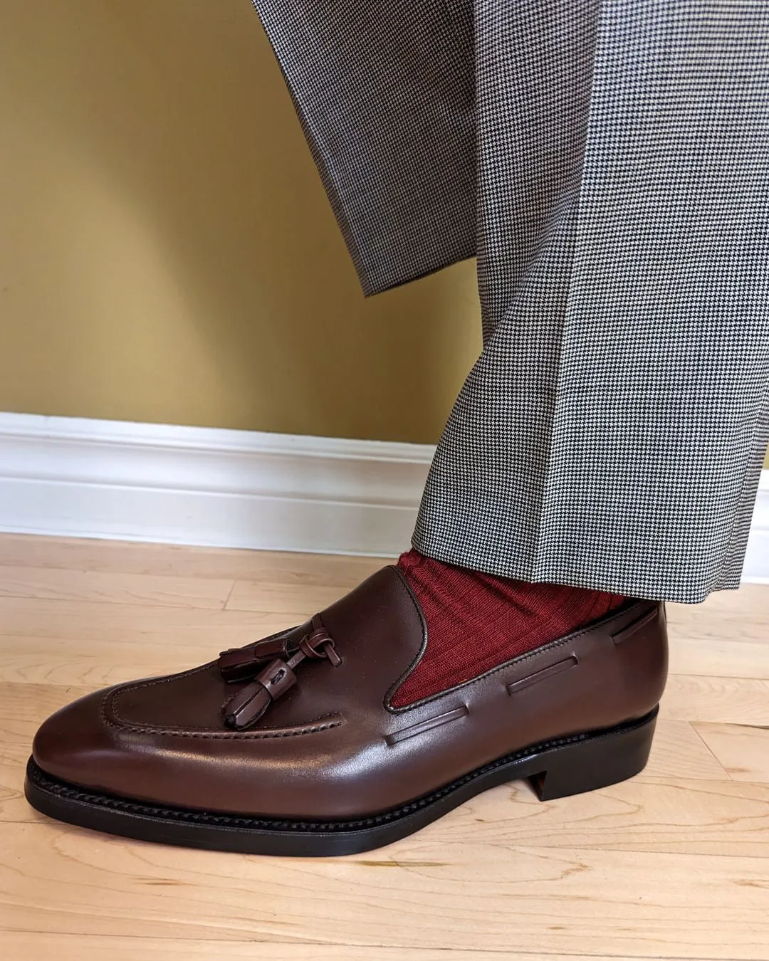 Tassel Loafer in Dark Brown Box Calf