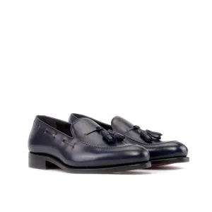 Tassel Loafer in Navy Box Calf