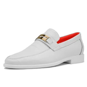 Tayno The Caprio Croc Leather Loafer White