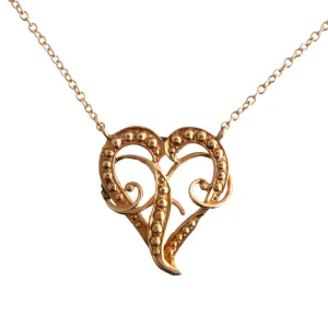 Upcycled Antique Heart on Chain Necklace