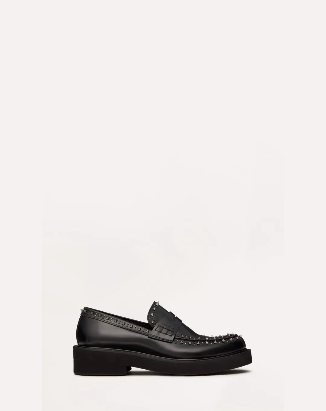 Valentino Garavani Gentleglam Calfskin Loafer Embellished with Mini Studs and Rivets