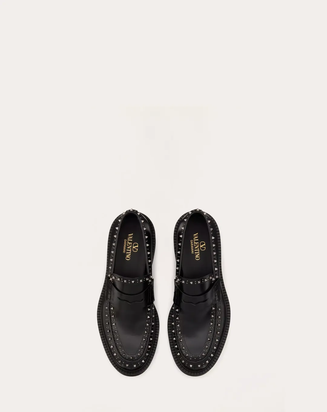Valentino Garavani Gentleglam Calfskin Loafer Embellished with Mini Studs and Rivets
