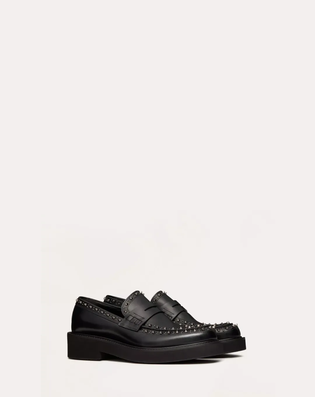 Valentino Garavani Gentleglam Calfskin Loafer Embellished with Mini Studs and Rivets