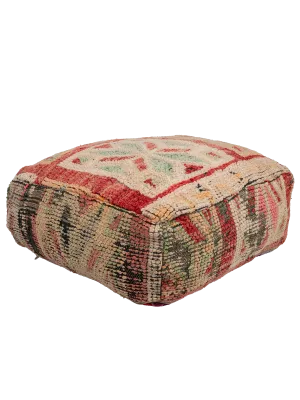 Vintage Talsint Pouf - Coral Mint Mosaic