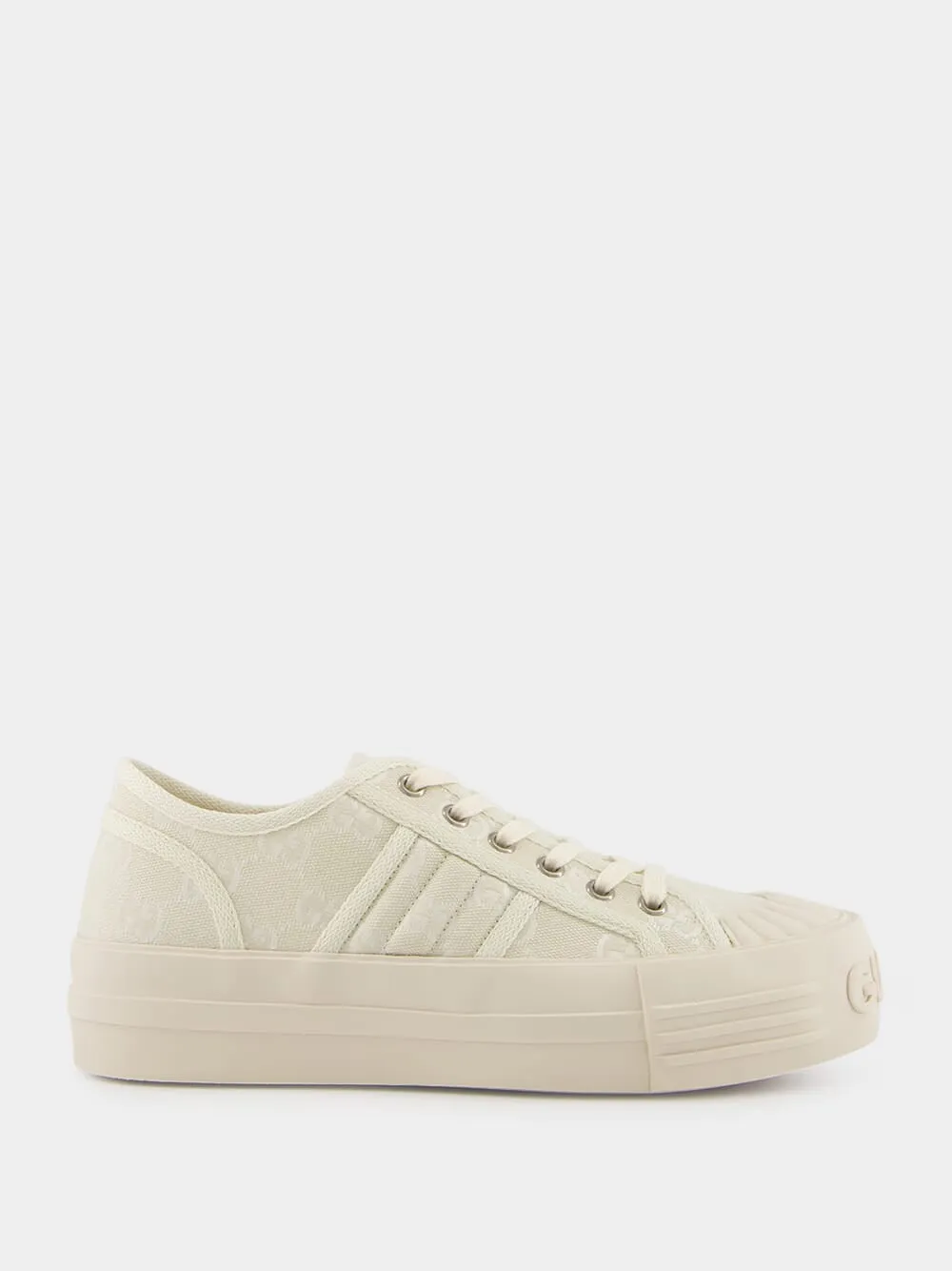 White GG Canvas Chunky Trainer