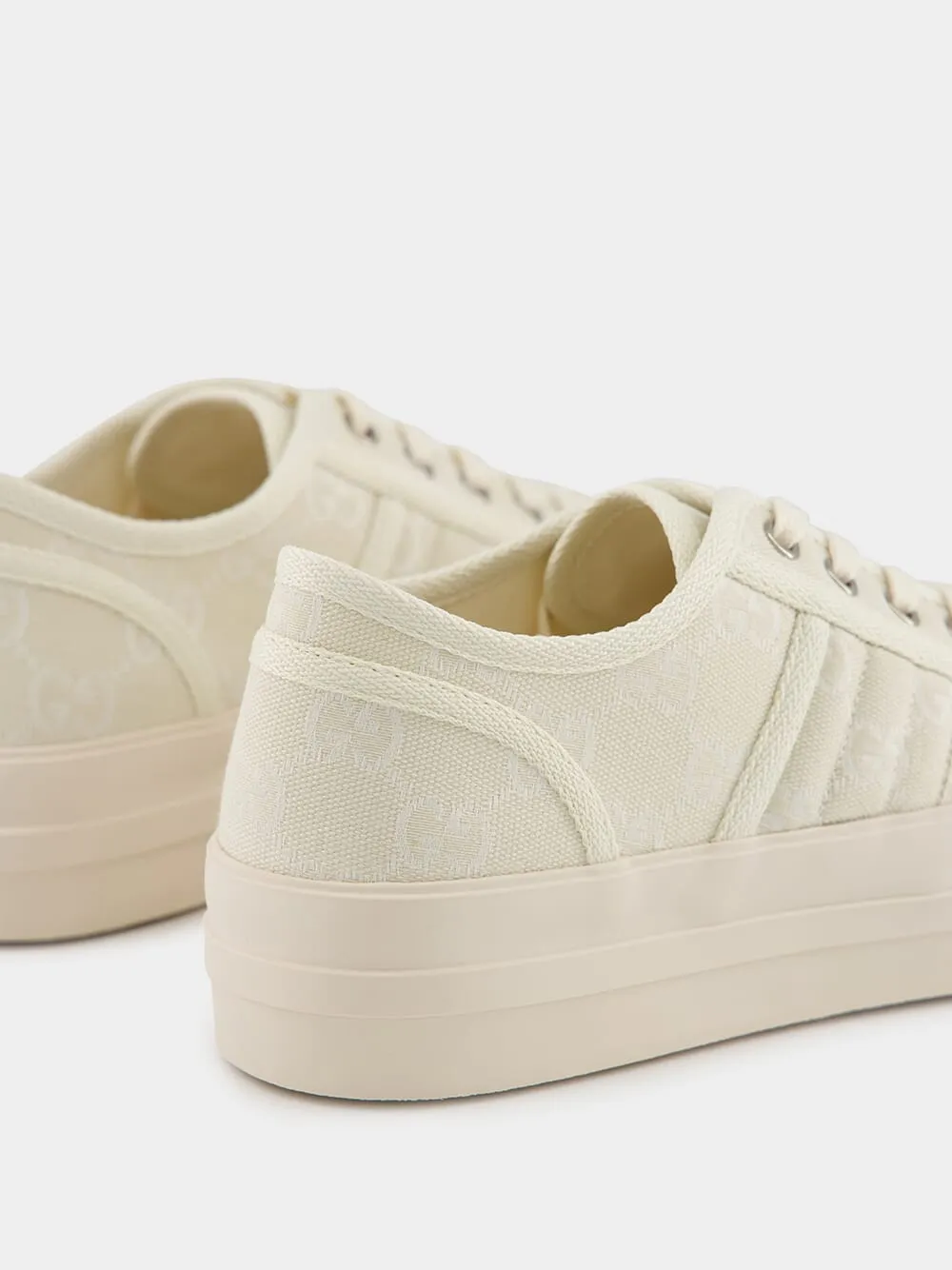 White GG Canvas Chunky Trainer