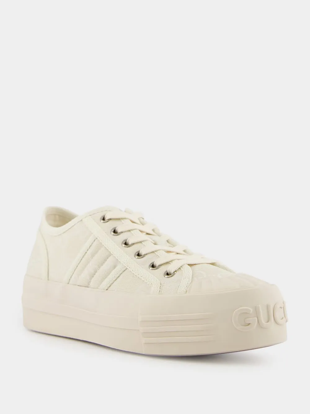 White GG Canvas Chunky Trainer