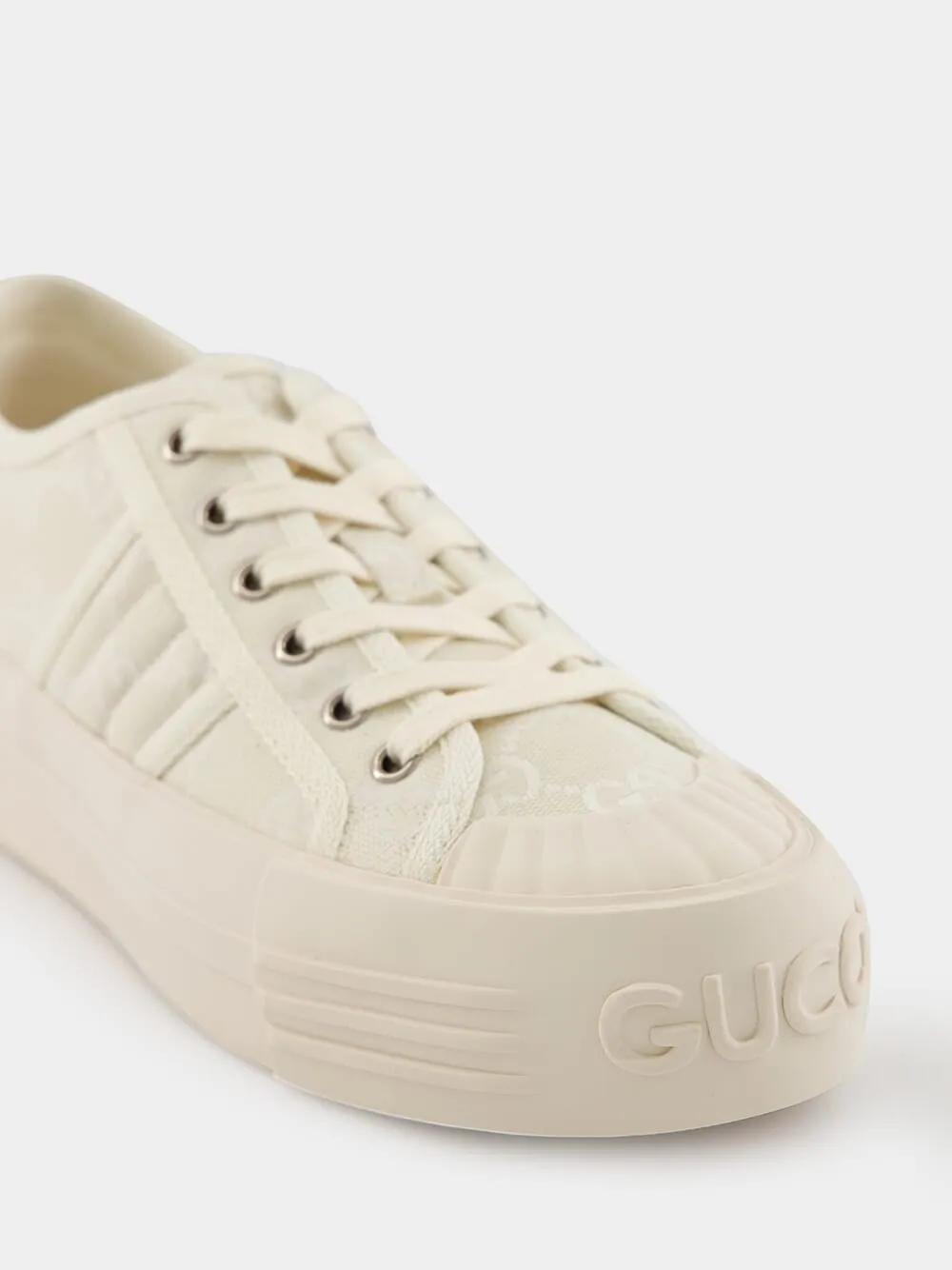 White GG Canvas Chunky Trainer