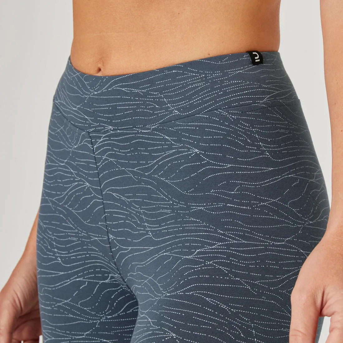 Women's Fitness 7/8 Leggings Fit  500 - Blue Print