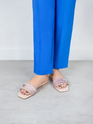 Womens "FERRULE" Satin Decorated Slippers
