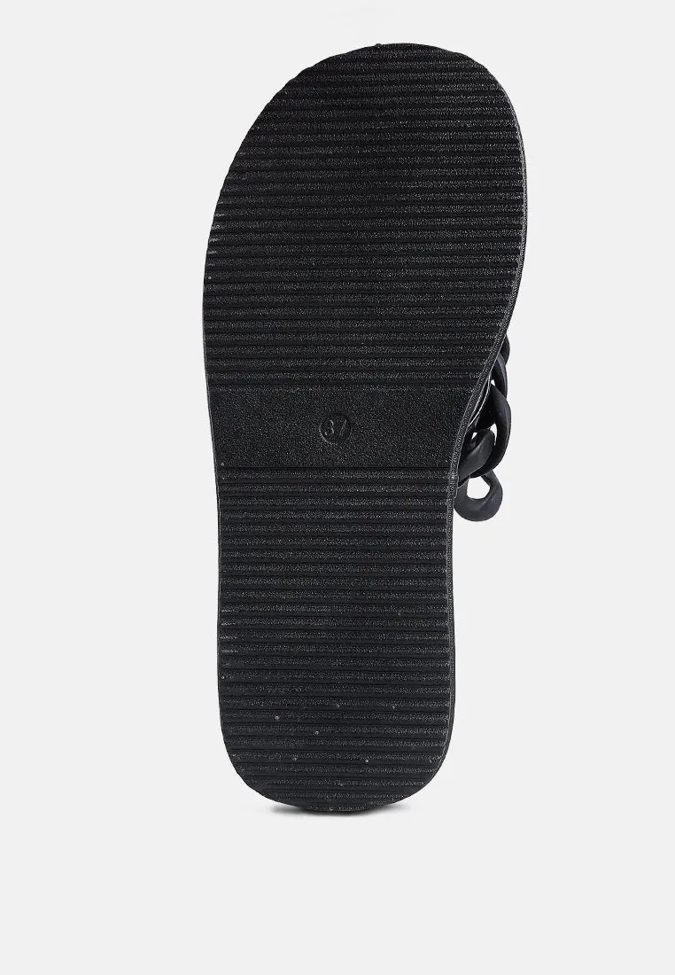 Zing Link Chain Thong Flats By Ruw