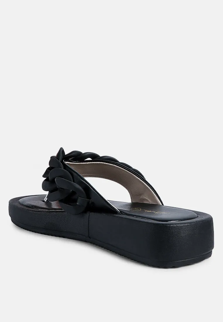 Zing Link Chain Thong Flats By Ruw