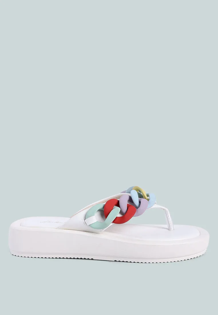 Zing Link Chain Thong Flats By Ruw