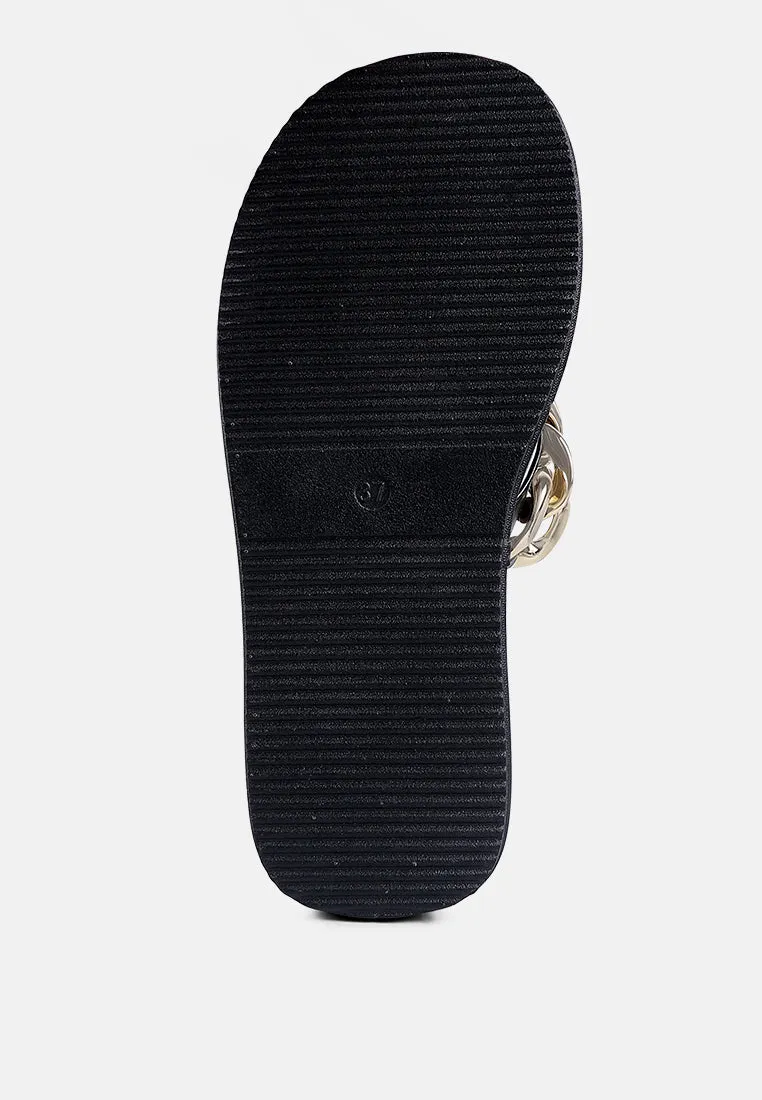 Zing Link Chain Thong Flats By Ruw