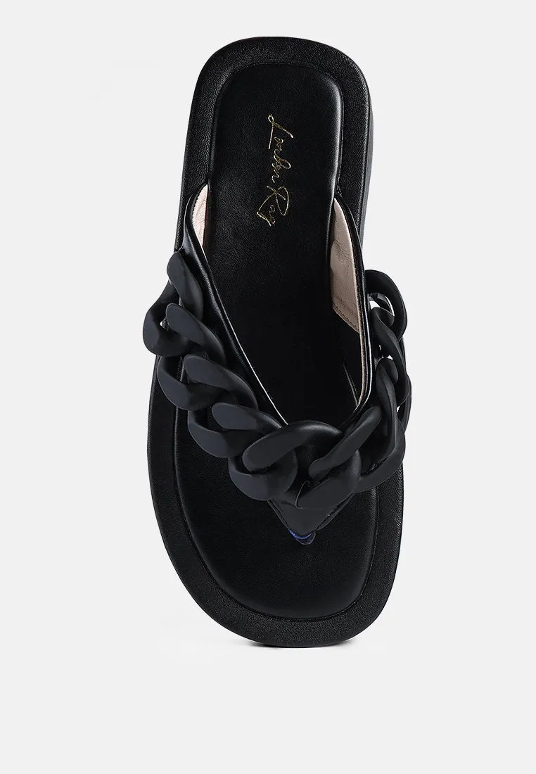 Zing Link Chain Thong Flats By Ruw