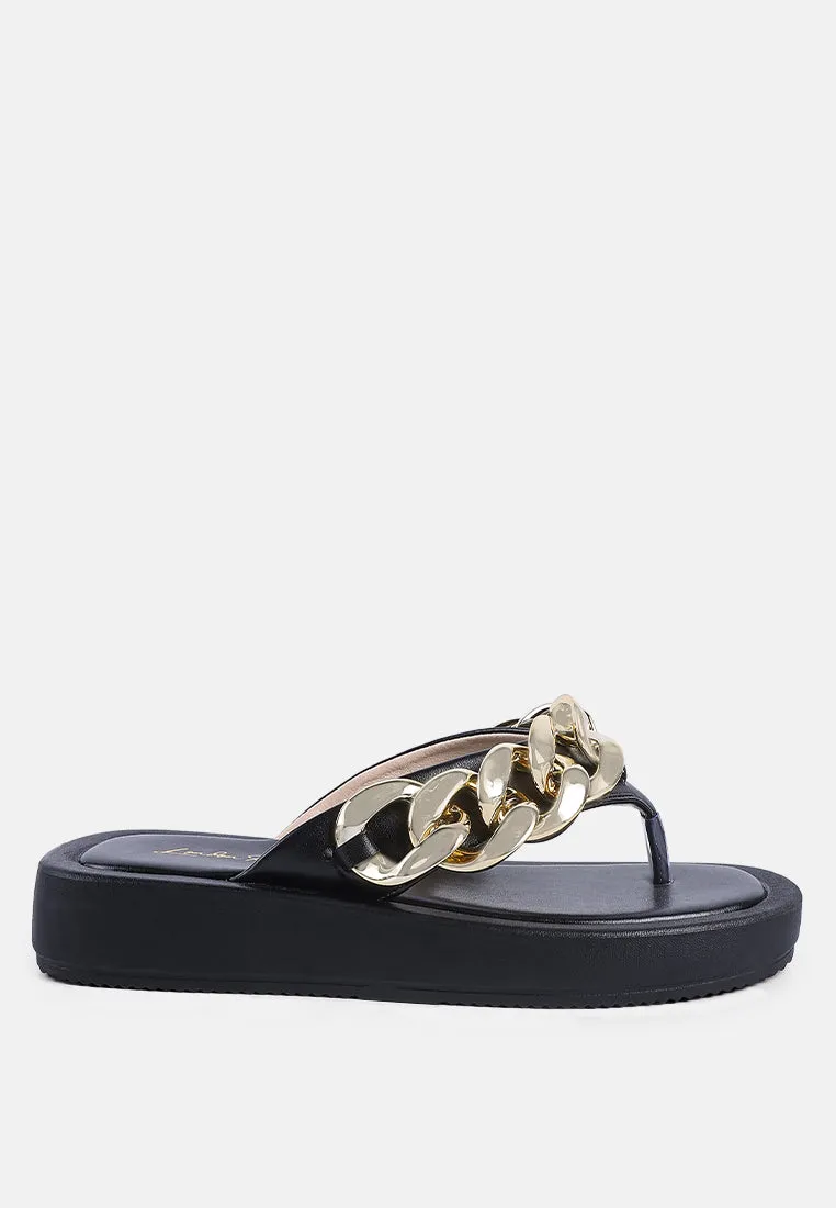 Zing Link Chain Thong Flats By Ruw