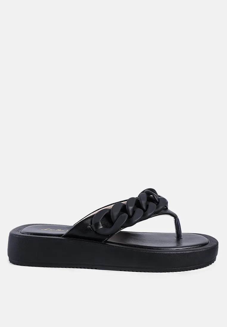 Zing Link Chain Thong Flats By Ruw