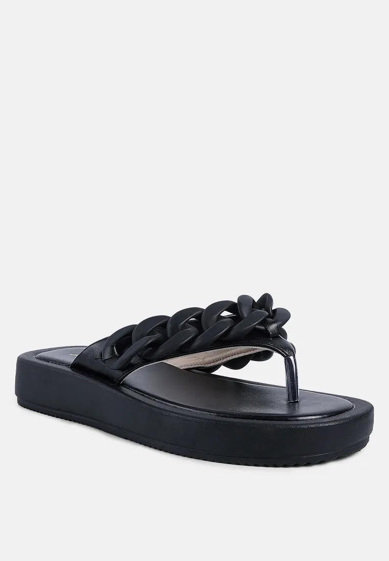 Zing Link Chain Thong Flats By Ruw